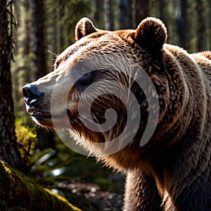 Bear wild animal living in nature, part of ecosystem