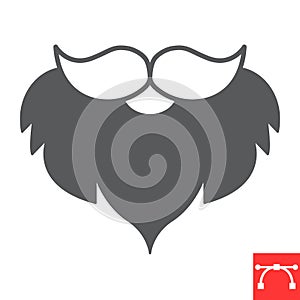 Beard glyph icon