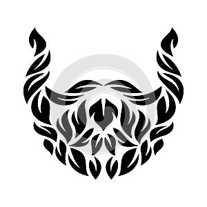 Beard leaf illustration logo