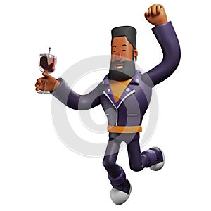 A Beard man 3D Character with LOL poses