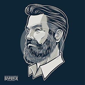 Beard Man illustration for Hairstyle products and business