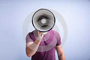 Beard Man Shouting Through A Megaphone