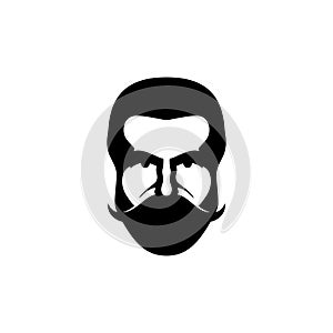 beard men masculine cool stylish modern logo design vector