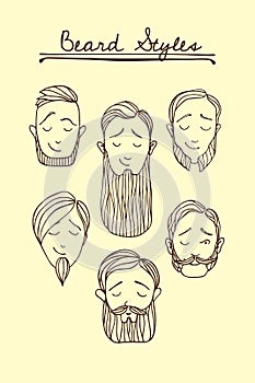 Beard styles illustration