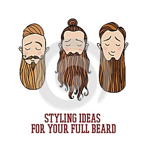 Beard styles illustration