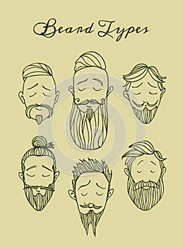 Beard styles illustration