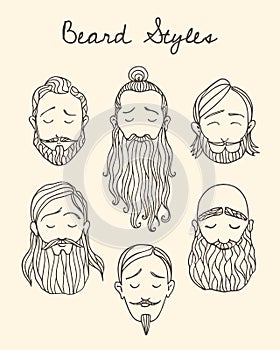 Beard styles illustration