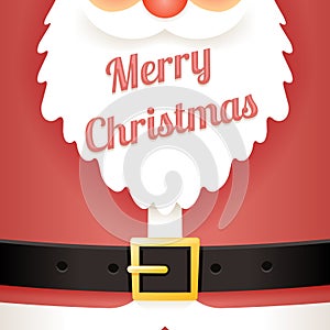 Beard Text Santa Claus Belt Greating Card Template Cartoon Design Vector Illustration