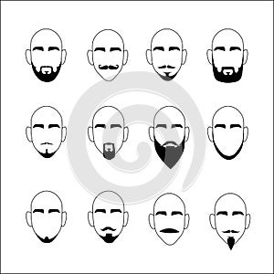 Beard vector on a white background