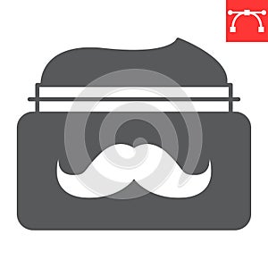 Beard wax glyph icon