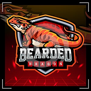 Bearded dragon mascot. esport logo design