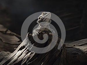 Bearded Dragon in Shadows