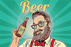Bearded hipster beer