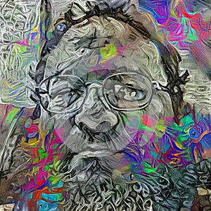 Bearded man in glasses