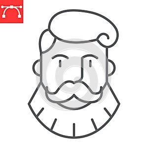 Bearded man line icon