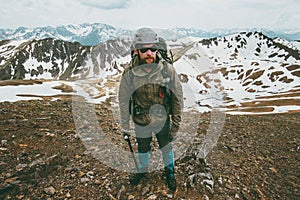 Bearded Man mountaineering Travel Lifestyle survival concept