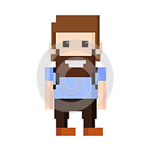 bearded man pixel 8 bit