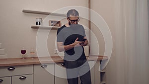 Bearded man with smartphone