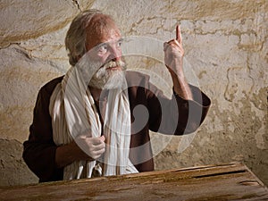 Bearded Prophet in biblical scene
