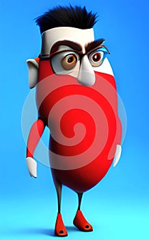 The Beardman - 3D realistic render of color beardman character