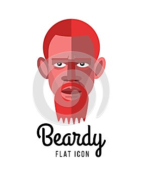 Beardy. Flat style vector icon.