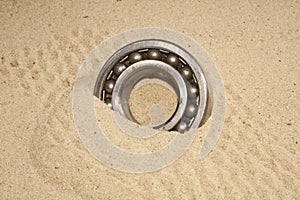 Bearing isolated on yellow sand