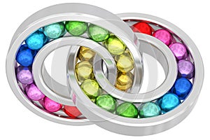 Bearings with colorful balls