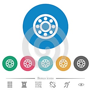 Bearings flat round icons