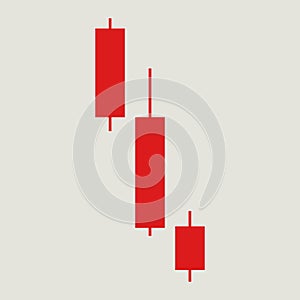 Bearish candlestick symbols