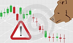 Bearish symbols on stock market.forex or commodity charts.the stock market down tune