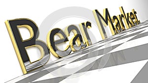 Bearl Market word in glossy gold