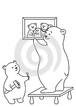 Bears attach a picture, contours photo