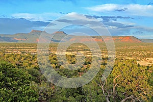 Bears Ears National Monument with Buttes and Southwest Desert Landscape in Evening Light, Utah