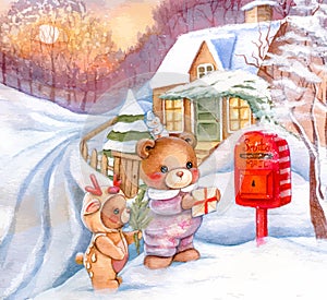 Bears send a letter to Santa.