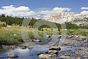 Beartooth Mountain Butte river Absaroka Range mountains photo