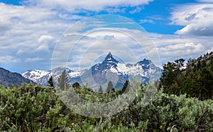 Beartooth Mountain Looms Over Wyoming on Summer Day photo