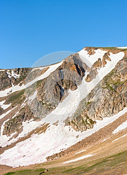 Beartooth Pass. Peaks of Beartooth Mountains, Wyoming, USA.