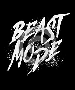 Beast mode word hand lettering. brush style letters on isolated background. Vector text illustration t shirt design