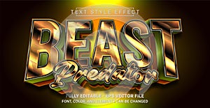 Beast Predator Text Style Effect. Editable Graphic Text Template