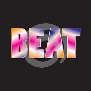 Beat, Music, music art, colorful text, pink, yellow, wallpaper, text wallpaper