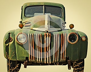 Beat Up Truck Cut Out of a Junkyard