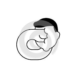 Beat yourself. Punch yourself in face. Self-punishment concept. vector illustration