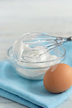 Beaten egg white