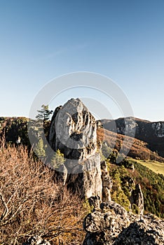 Krásna jeseň Súľovské skaly na Slovensku