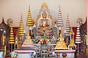 Beatiful Buddhist statue in Thai temple