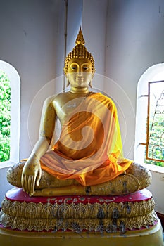 Beatiful Buddhist statue in Thai temple