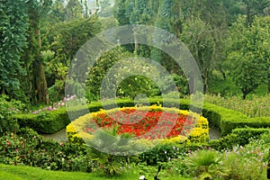 Beatiful designed park flower bed in the bryant park. photo