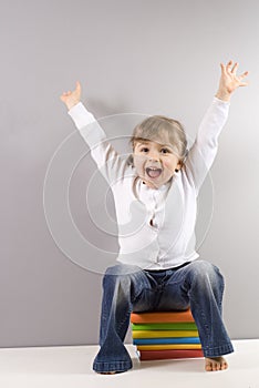 Beatiful girl reading book