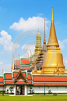 Beatiful Golden pagoda temple in Thailand