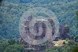 beatiful landscape of the pfÃ¤lzer wald hills and the dahner rock castles, rheinland-pfalz, germany